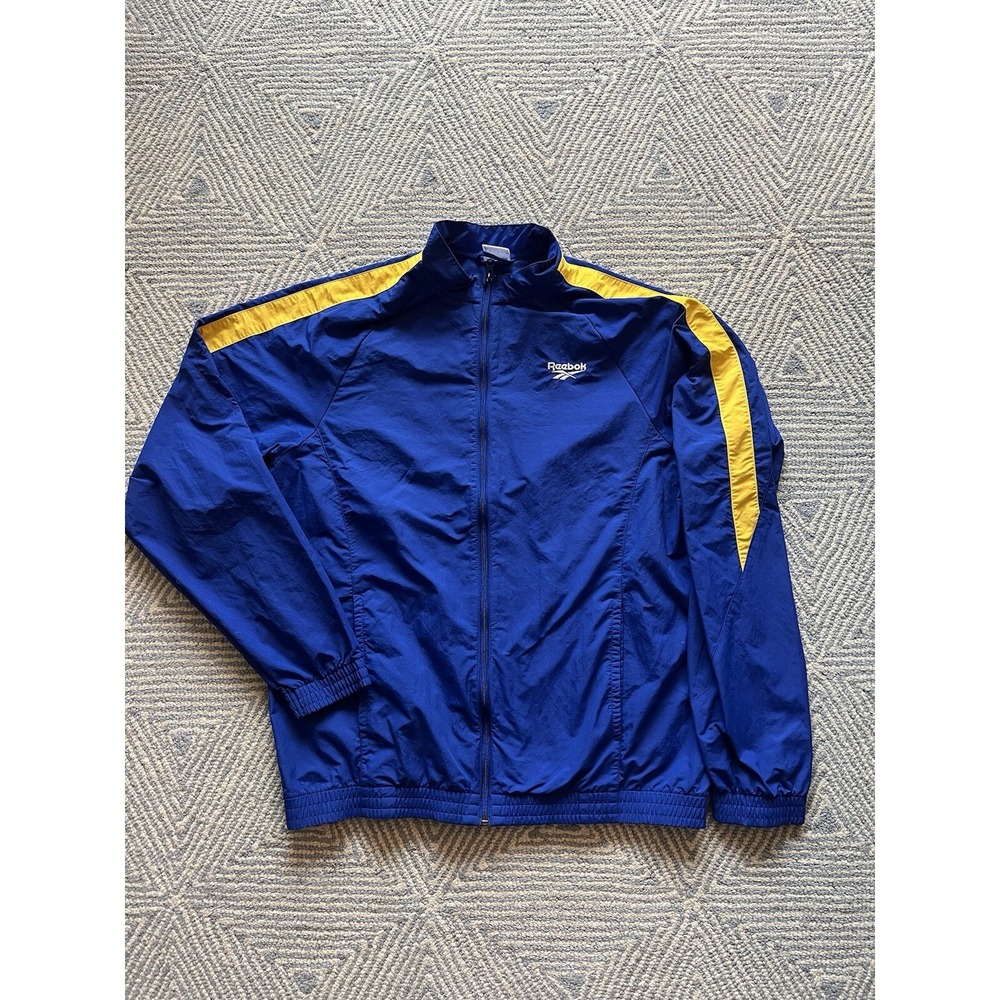 Reebok Classic Full Zip Nylon Jacket‎ - Blue/Yellow - Large